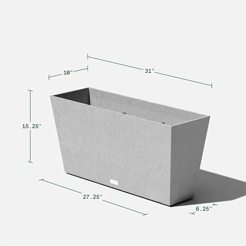 Veradek Pure Series Midori Planter - Wide Outdoor Planter - color: Gray, size: 31 inch - 2 Pack