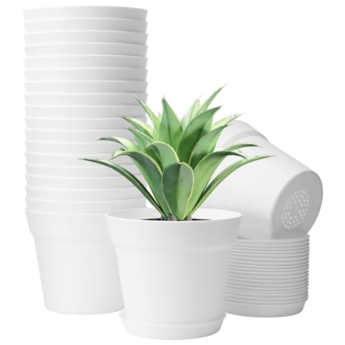 GARDIFE 20 Pack 6 inch Plant pots, planters for Indoor Plants, Flower pots, White - color: 6-white, size: 6 inch