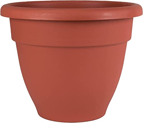 The HC Companies Caribbean Planter Pot - Outdoor & Indoor Plant Pot with Drainage Hole & Plug - Rolled Rim Plastic Pots for Plants & Flowers - Decorative Plant Pot (16" Clay, Pack of 1) - color: Clay, size: 16", style: Pack of 1