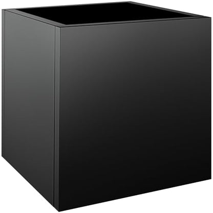 Steel Planter Box 24"x24"x25", Large Square Metal Planter Box - color: Black, size: 25"H x 24"L x 24"W