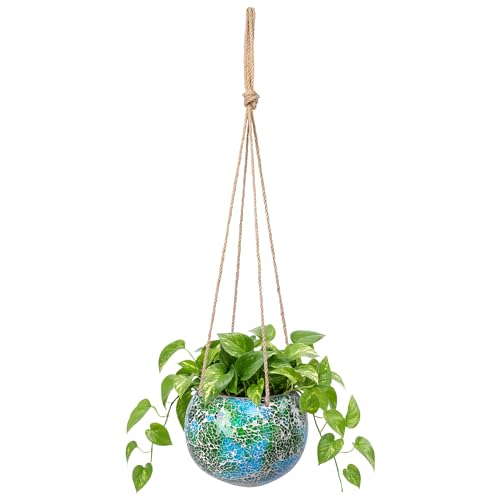 Ceramic Hanging Planter, Green Small Flower Plant Pot Indoor Decor - color: Green