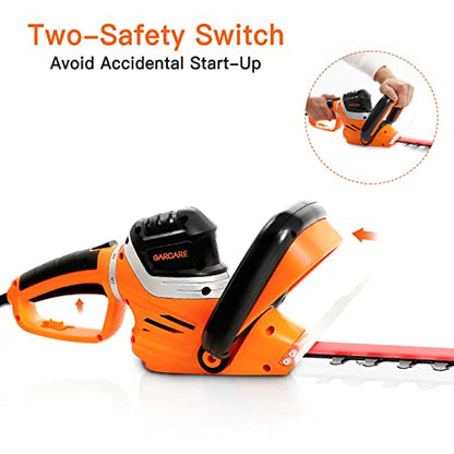 GARCARE Electric Hedge Trimmer Corded 4.8Amp 24inch Dual-Action Laser Blade - color: GHT08