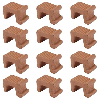 LemonRoad 12 Set Terra Cotta Cement Pot Feet for Outdoor Planters,Brown - color: Terra Cotta
