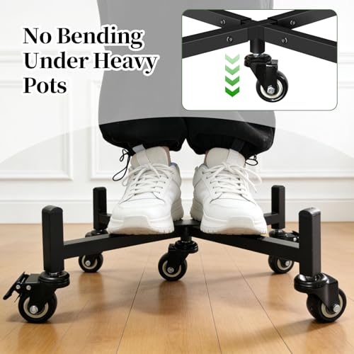 Plant Caddy with Wheels, Adjustable 22" Rolling Plant Stand - size: 22" - 30" 1 Pack