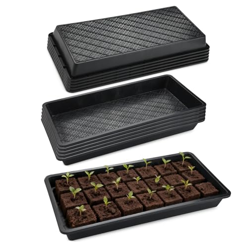 RooTrimmer 10 Pack 1020 Mesh Trays, Extra Strength 1020 Mesh Bottom Trays with Holes, 20'' x 10'', Heavy Duty Propagation Flats for Microgreens, Seed Starting, Soil Blocks, Hydroponics & Wheatgrass - size: 20L x 10W x 2.3 H