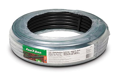 Rain Bird T63-100 Drip Irrigation 1/2" (0.634" OD) Blank Distribution Tubing, 100' Roll, Black - size: 100' Roll