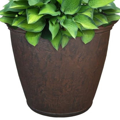 Sunnydaze Anjelica 15.25'' Large Plastic Planter Pot for Plants, Rust - color: Rust, size: 15.25 in