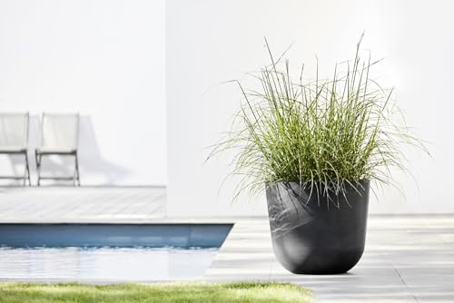 Ecopots Oslo Round Flower Planter, Dark Grey, 17.75" - color: Dark Grey, size: 17.5"