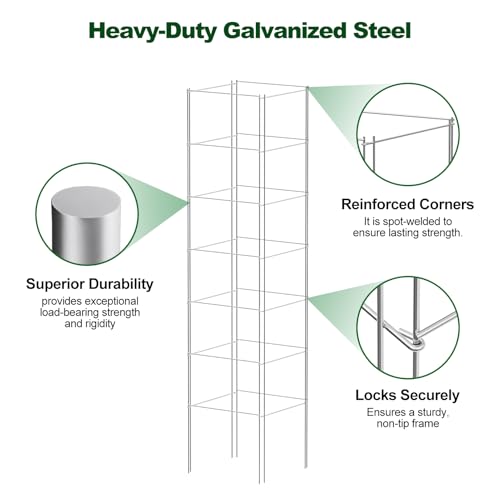 SPECILITE Square Foldable Metal Tomato Cages Heavy Duty for Garden
