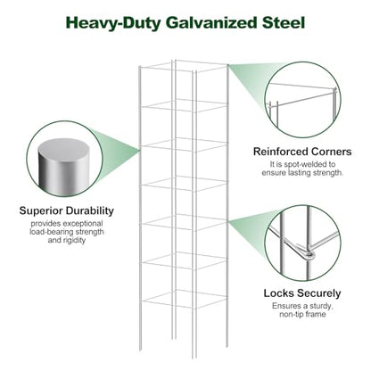 SPECILITE Square Foldable Metal Tomato Cages Heavy Duty for Garden