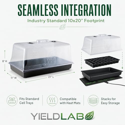 10x20 Humidity Dome with Plant Propagation Trays - 5 Pack Clone - size: 5 Trays + 5 Domes