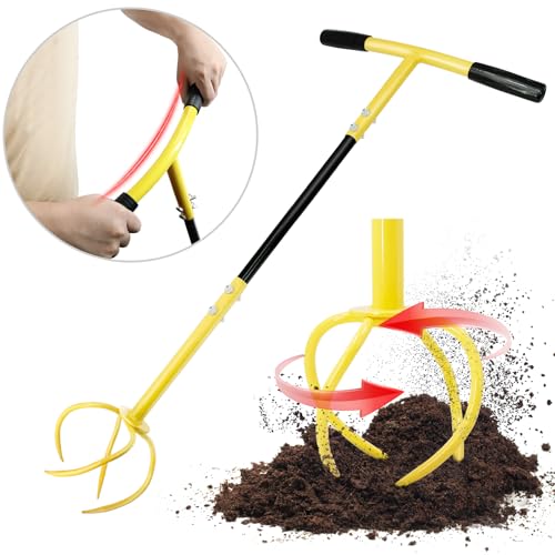 Altdorff Hand Tiller for Gardening, Garden Claw Manual Tiller with Ergomomic Handle, Steel Cultivator Tiller Lawn Aerator Tool Soil Lossener for Gardening Bed and Plant Box