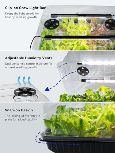 GLOWRIUM Seed Starter Tray with Grow Lights, 54-Cell Plant Germination