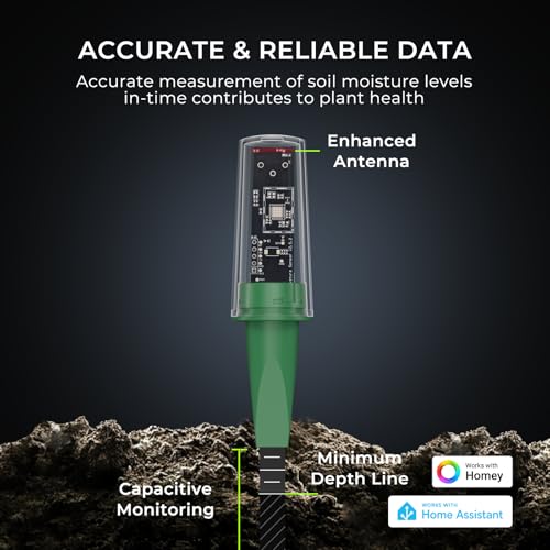 THIRDREALITY Smart Soil Moisture Sensor Gen2 3Pack,Zigbee hub Needed, nhanced Signal Stability,Capacitive Moisture Monitoring,Garden Planting, Compatible with Hubitat,SmartThings,Home Assistant,Homey - style: 3 Pack