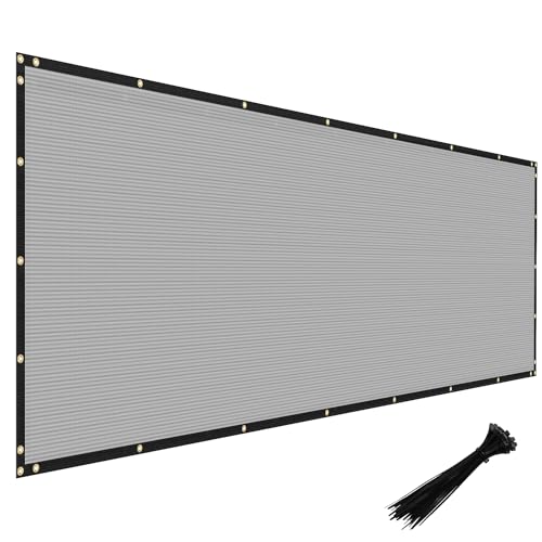 Windscreen4less Privacy Fence Screen Heavy Duty Windscreen Fencing Mesh Fabric Shade Net Cover with Brass Grommtes for Outdoor Wall Garden Yard Pool Deck, 8'x2' Light Gray - color: Gray, size: 8' x 2'