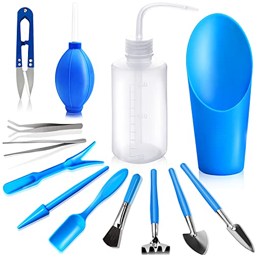 13 Pcs Succulent Care Tools, Mini Garden Transplanting Tool Set - style: Blue-2