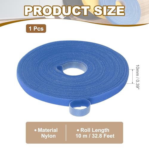 PATIKIL 0.4" x33FT Hook and Loop Tape Double-Sided Nylon Strips Blue - color: Blue, size: 0.4"x33FT