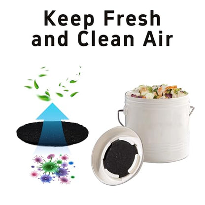 12PCS 6.7” Round Compost Bin Charcoal Filters, 0.4” Thick Activated Carbon Filters for Kitchen Countertop Compost Pail, Home Bucket Filter Replacements