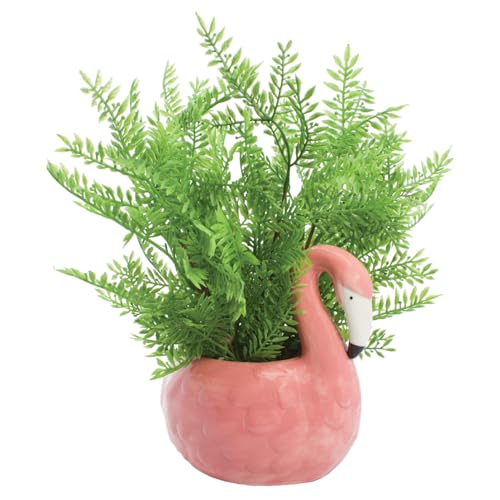 Streamline Imagined Cute Flamingo Planter Pot, Drainage Hole - color: Flamingo
