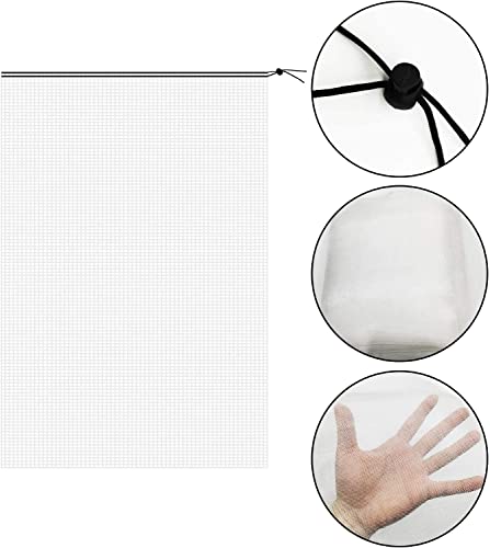 Alpurple 3 PCS Insect Bird Barrier Netting Mesh with Drawstring- 3.2 x 2.6 Feet Fruit Tree Net-Garden Netting Plant Cover for Protect Plant Fruits Flower from Insect Bird Eating - color: 3 Pcs, size: 2.62x3.28 ft
