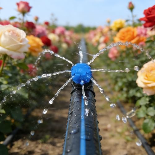 100Pcs Drip Irrigation Emitters,Adjustable Irrigation Drippers Sprinklers - color: Blue-100pcs