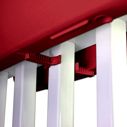 Emsco Group Bloomers Rail Planter, 24" Weatherproof Resin Deck & Balcony Planter with Drainage – Fits 2x4 & 2x6 Rails – Red - color: Red, size: 24.3 × 10.5 × 9.5 inches