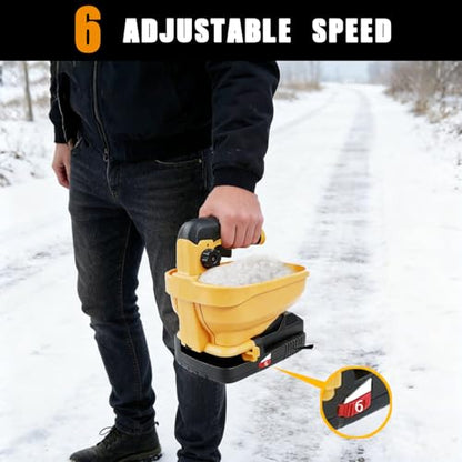 Handheld Power Seed Spreader Compatible with Dewalt 20V Battery, Fertilizer Spreader with 3L Hopper, 125°Adjustabl Opening, Available Year-Round for Grass Seeds, Rock Salt(NO Battery)
