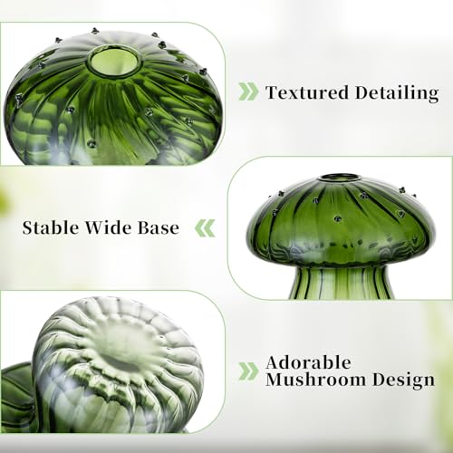 Glasseam Mushroom Glass Propagation Station, 5Pcs Green Plant Terrarium Jar - color: Green, size: 5