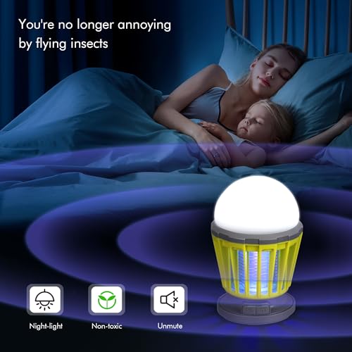 BANPESTT Solar Bug Zapper Outdoor, Portable Mosquito Killer for Camping - color: Green