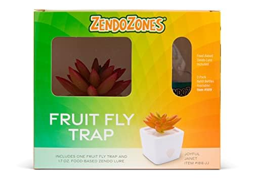 ZendoZones Succulent Fruit Fly Trap – Red Design with White Base – Eco-Friendly Indoor Fruit Fly Control – Easy-to-Use Decorative Trap - size: 1-Pack
