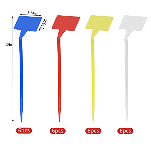 HOVEOX 24Pcs Plastic Plant Labels Garden Plant Name Tags with a Marker Pen