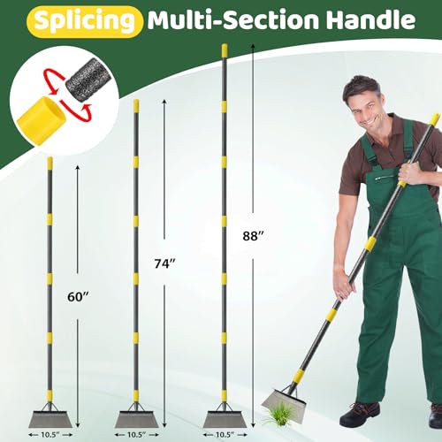 Garden Flat Shovel - Floor Scraper, 60" Multifunctional Garden Cleaning Shovels, Heavy Duty Floor Scrapers Long Handle,Metal Weeding Scraper for Lawn Edging, Snow Ice Removal,Snow Ice Scraper - size: 60"