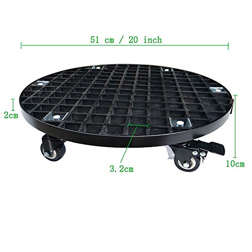 Plant Stand Planter Caddy, Heavy Duty with Locking Wheels - size: 20 inches