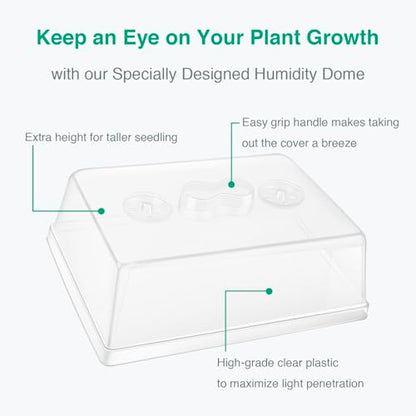 SOLIGT Thick Plastic 5-Set Strong Seed Starter Trays with 5" Humidity Domes - size: 5 Set