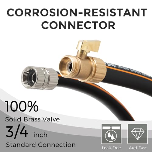 Giraffe Tools Garden Hose 5/8", 100ft with Shut off Valve - size: 100ft Male to Female Hose Set