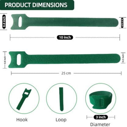 100Pcs 10-Inch Green Adjustable Plant Ties, Christmas Garland Ties - size: 10 in x 0.5 in