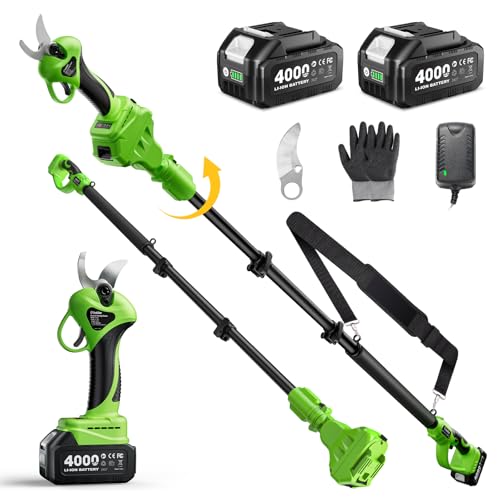 TaskStar 2-in-1 Pole Electric Pruning Shears, 1.2" Cut Cordless Pole Pruner