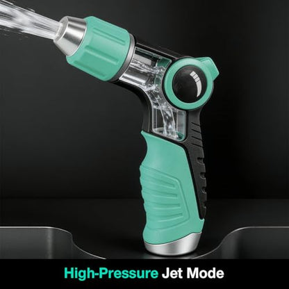 Besiter Garden Hose Nozzle Sprayer High Pressure Water Hose Nozzle with 4 Patterns with Adjustable Spray for Car Washing, Garden Watering, Patio Cleaning and Pets (Blue) - color: Lightblue