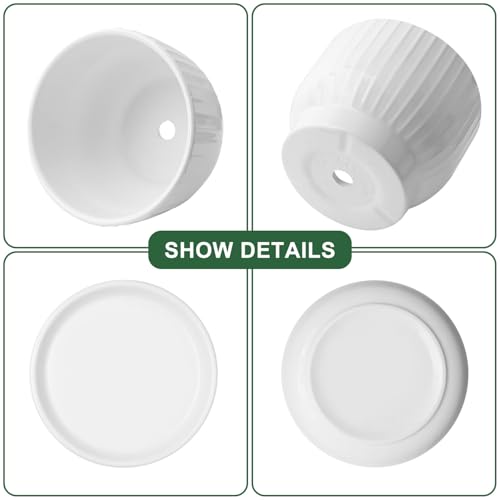 Ceramic Plant Pots, 6.7 Inch, Pure White, Set of 2 - color: Pure White, size: 6.7 Inch(2 PCS)