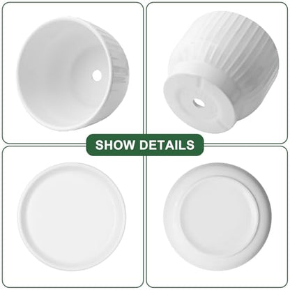 Ceramic Plant Pots, 6.7 Inch, Pure White, Set of 2 - color: Pure White, size: 6.7 Inch(2 PCS)
