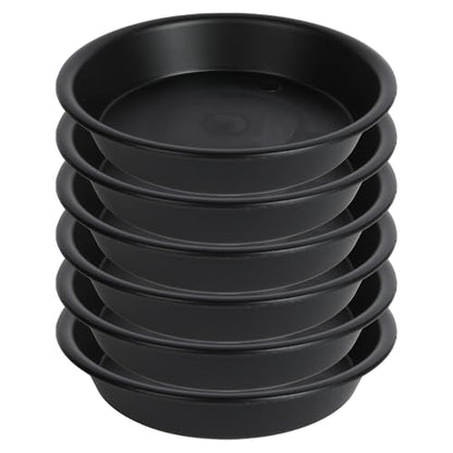 12 Inch Plastic Classic Plant Saucer, 6 Pack Plant Trays for Pots, Extra-Deep Plant Water Dray Tray, 12",Black - color: Black, size: 12"(6Pack)