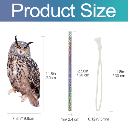 4PCS Flat Fake Owl to Keep Pigeon Away from Porch - color: Brown Owl 4pcs
