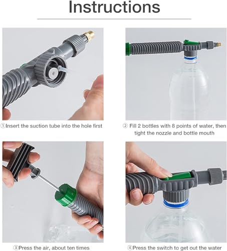 Handheld Sprayer - High Pressure Air Pump Manual Sprayer with Adjustable Nozzle - Garden Pump Sprayer - Hand Pump Sprayer Pressure Sprayer Top for Home Lawn Garden Watering Lawn and Garden, Sprayers