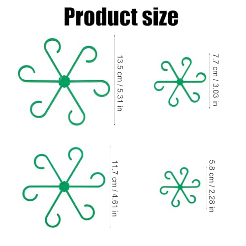 XIHIRCD 4pcs Plant Stem Support, Climbing Houseplant Leaf Support Ring Plant Climbers Stem Holders Plants Climbing Rack Plant Flower Gardening Growth Cultivation Accessories Tools(Green) - color: Green