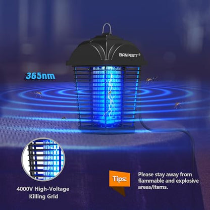 BANPESTT Plug-in Bug Zapper 4000V Indoor/Outdoor Sensor - color: Black