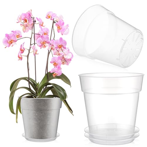 Baderke 3 Pack Clear Nursery Pot,9.65 Inches - size: 9.65 Inches