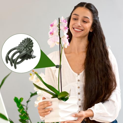 Plant Clips Orchid Clips 120 Pcs Plants Support Clip Flower and Vine Clip Plant Garden Clipss for Climbing Plants Supporting Stems Vines Stalks Grow Straight Upright Indoor Outdoor Orchid Accessories - size: 120 Pcs