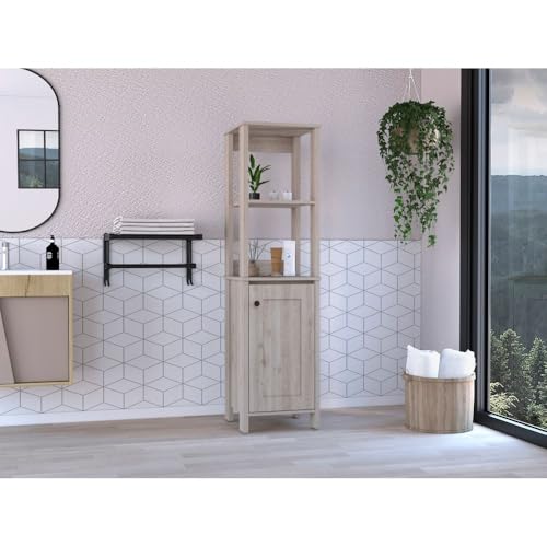 Patio Storage Outdoor Cabinet - color: Grey - 15.70 X 15.70 X 59.30 Inch