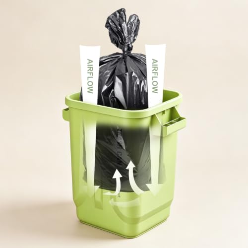 Kitchen Trash Can, Plastic Square Trash bin,8 Gallon,Green