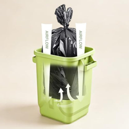 Kitchen Trash Can, Plastic Square Trash bin,8 Gallon,Green